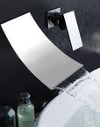 Leon - Chrome Wall Mount Waterfall Flow Single Handle Faucet
