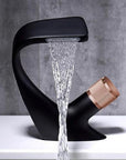Annetta - Modern Chrome Plated Solid Brass Waterfall Spout Bathroom Faucet