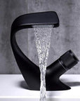 Annetta - Modern Chrome Plated Solid Brass Waterfall Spout Bathroom Faucet