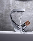 Annetta - Modern Chrome Plated Solid Brass Waterfall Spout Bathroom Faucet