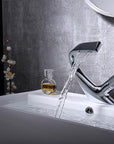 Annetta - Modern Chrome Plated Solid Brass Waterfall Spout Bathroom Faucet
