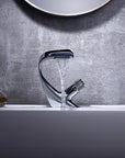 Annetta - Modern Chrome Plated Solid Brass Waterfall Spout Bathroom Faucet