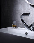 Annetta - Modern Chrome Plated Solid Brass Waterfall Spout Bathroom Faucet