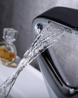 Annetta - Modern Chrome Plated Solid Brass Waterfall Spout Bathroom Faucet