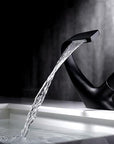 Annetta - Modern Chrome Plated Solid Brass Waterfall Spout Bathroom Faucet