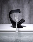 Annetta - Modern Chrome Plated Solid Brass Waterfall Spout Bathroom Faucet