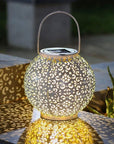 Bode - Round Solar Hanging Shadow Cast Lantern