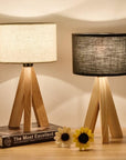 Lizbeth - Three Leg Wooden Base Lamp